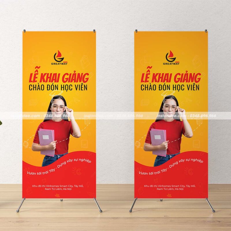In Standee 80x180cm chân chữ X