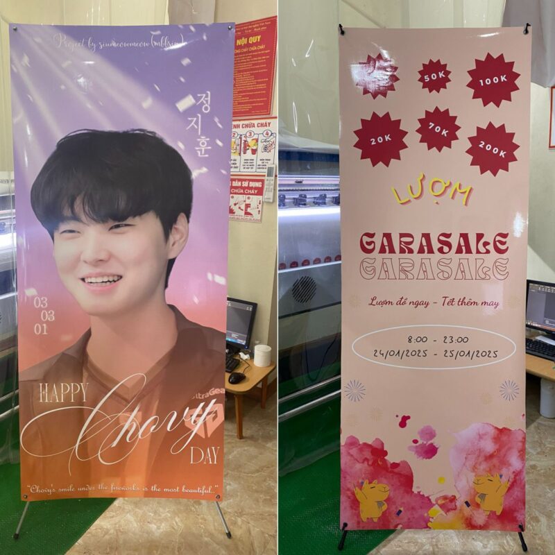In standee chân x kt 60x160cm