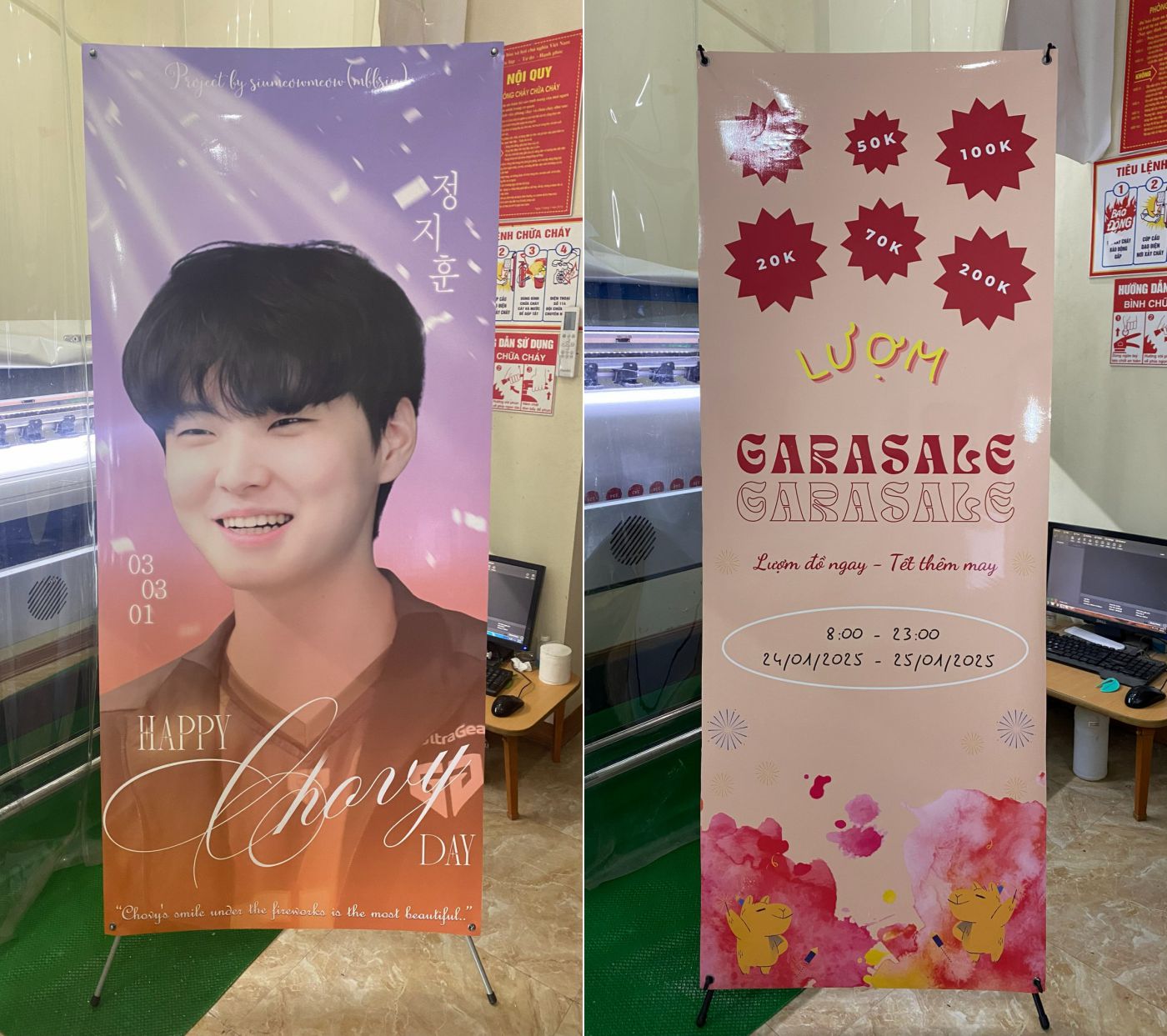 In standee chân x kt 60x160cm