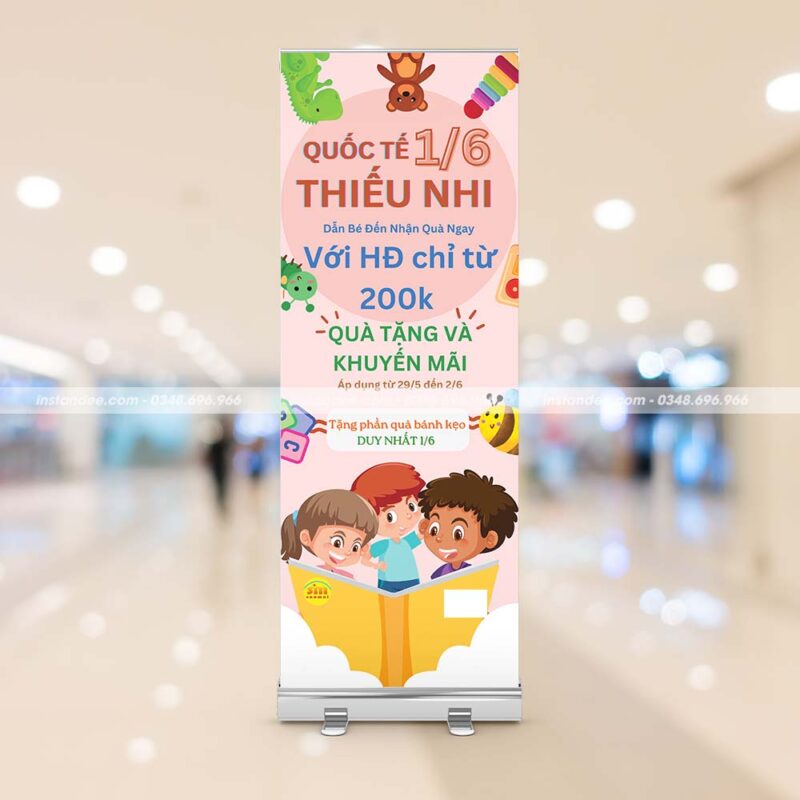 In standee giá cuốn nhôm 60x160cm