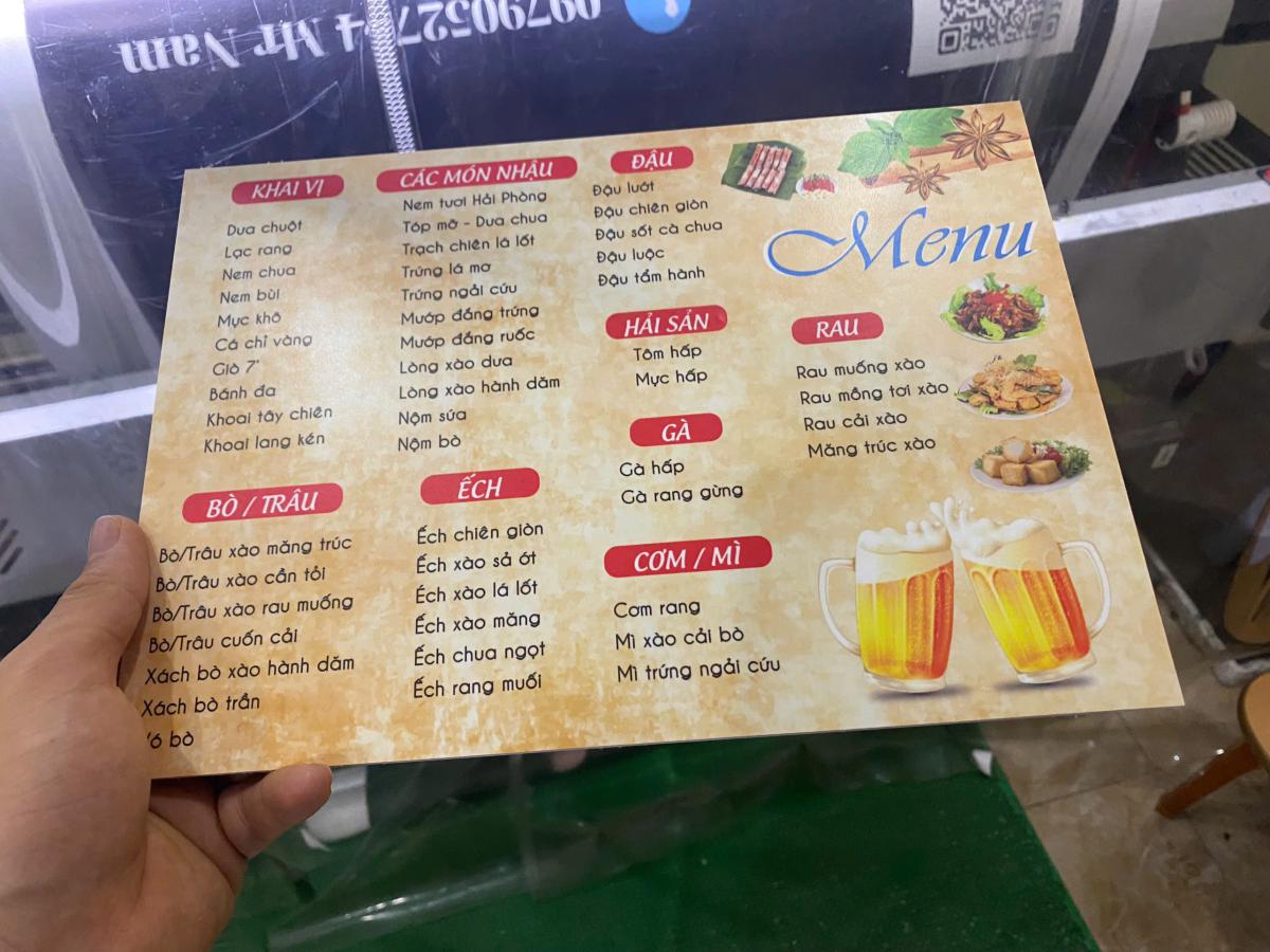 Giấy in pp menu cán bóng mờ