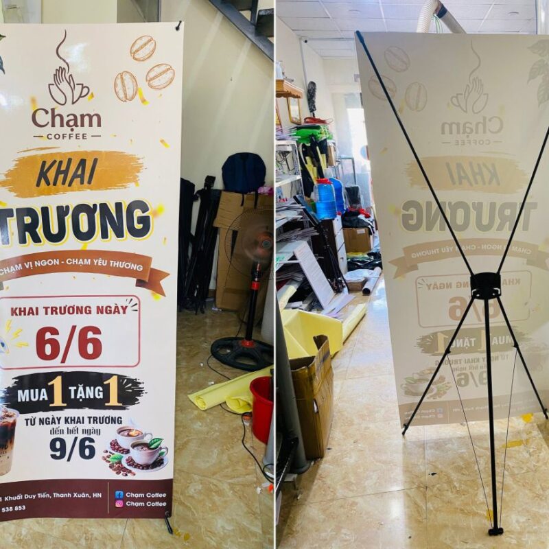 In Standee 80x180cm kèm chân X thường