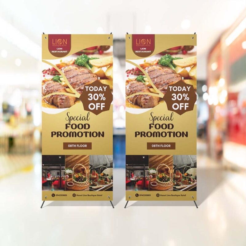 In standee X 0.6x1.6m đẹp