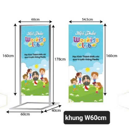 Standee chân sắt 60x160cm
