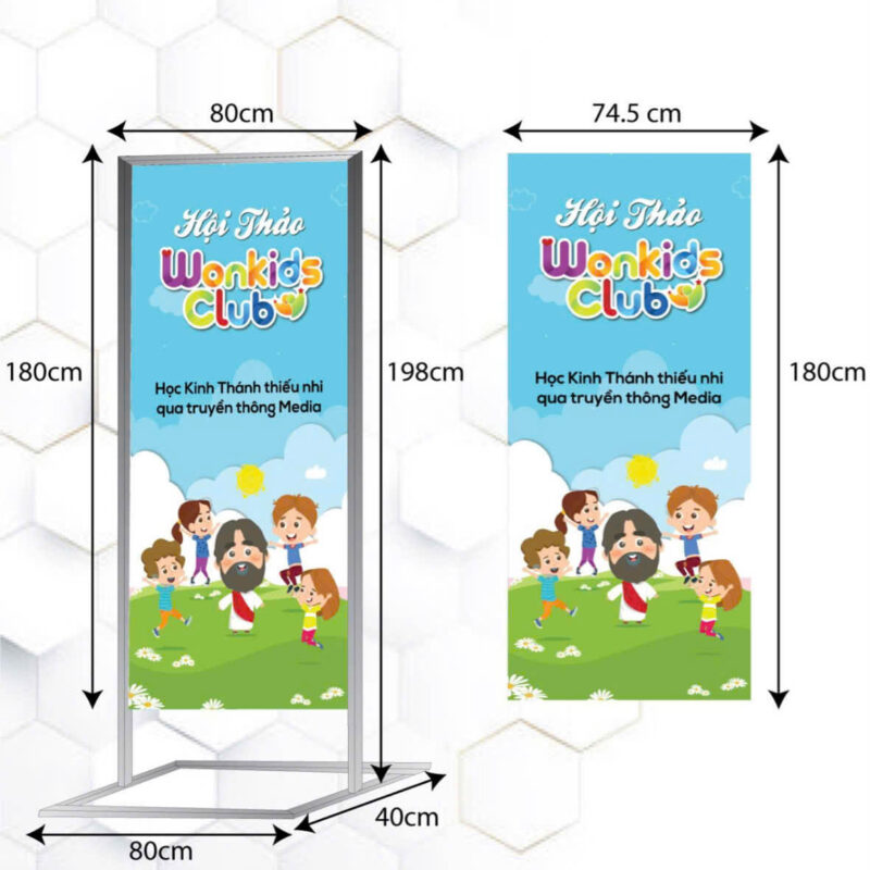 Standee chân sắt 80x180cm