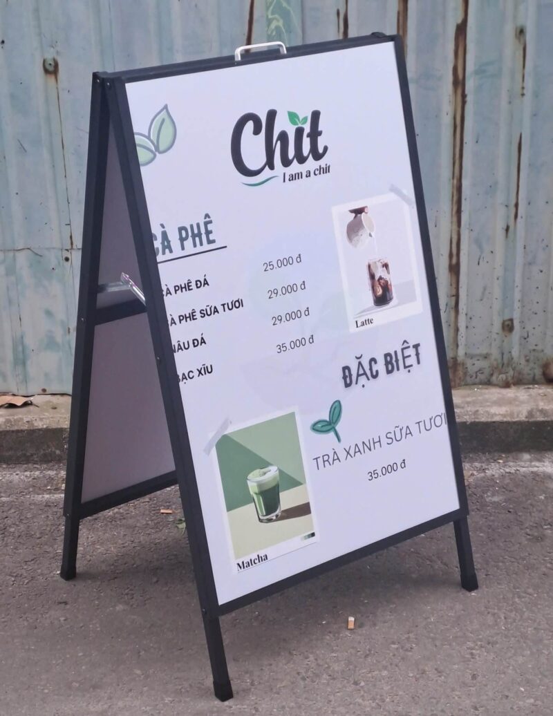 Standee chữ A bằng sắt, để tranh 2 mặt (60x90cm) - Hình ảnh 3