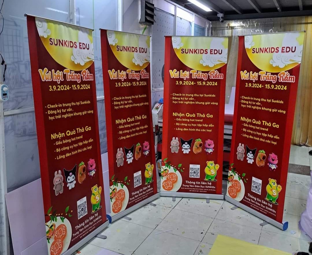 Standee cuốn nhôm kt 80x200cm