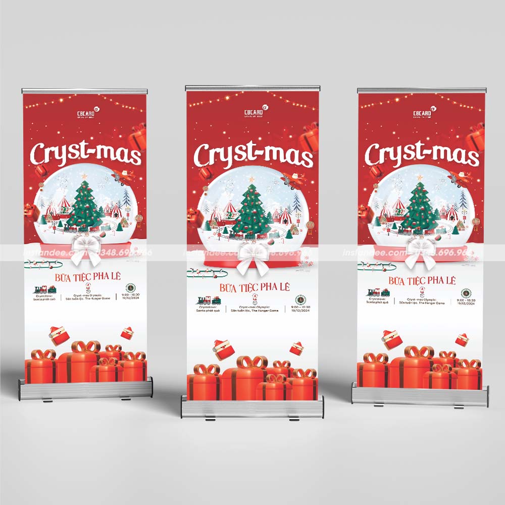 Standee cuốn nhôm noel