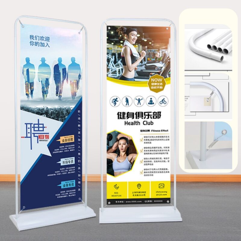 Standee kiểu cửa đế sắt