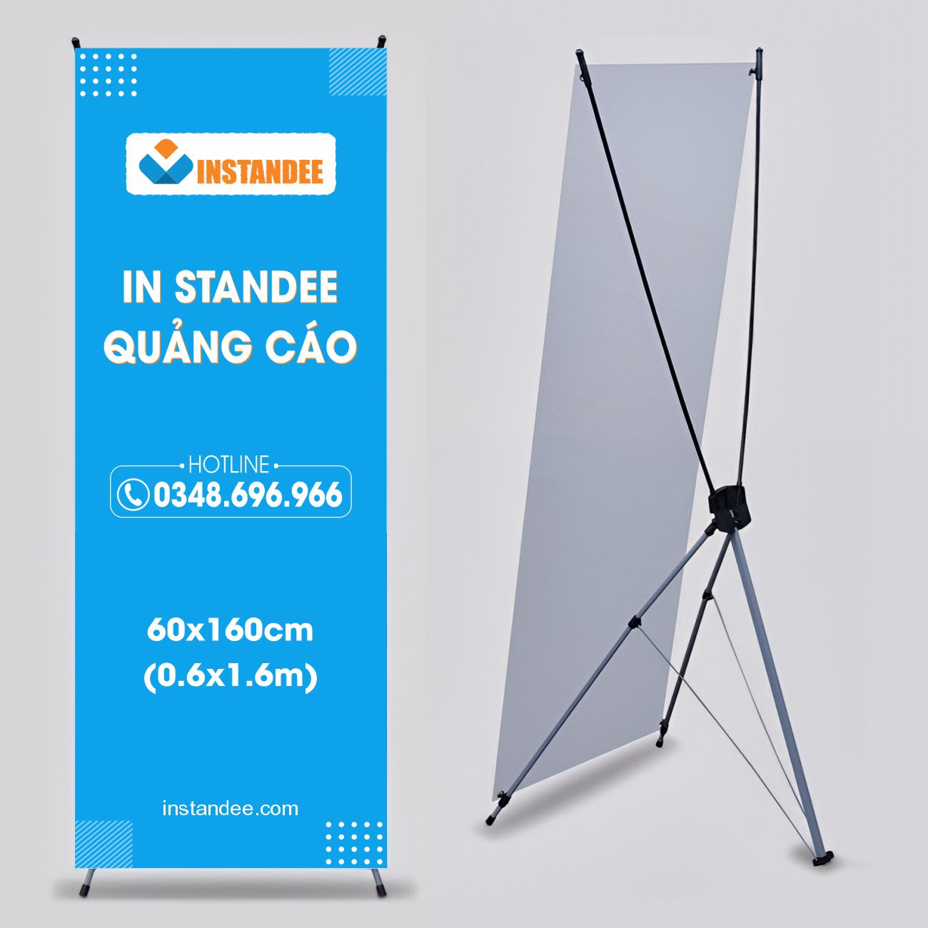 Standee X cường lực 60x160cm