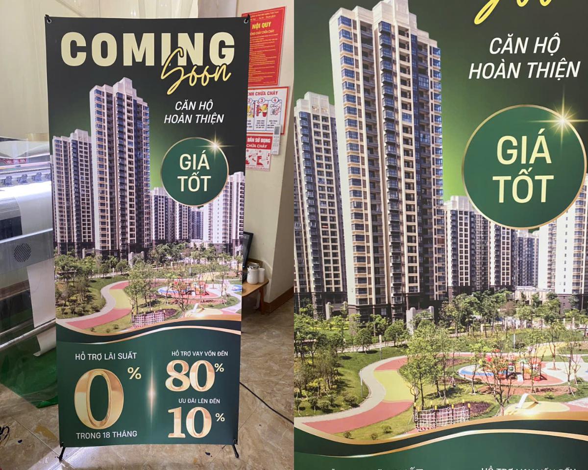 chất lượng màu in standee bất động sản tại xưởng