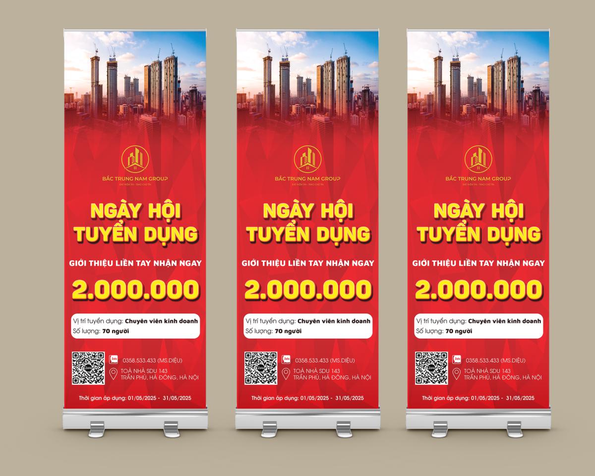 Mẫu standee bất động sản dành cho tuyển dụng