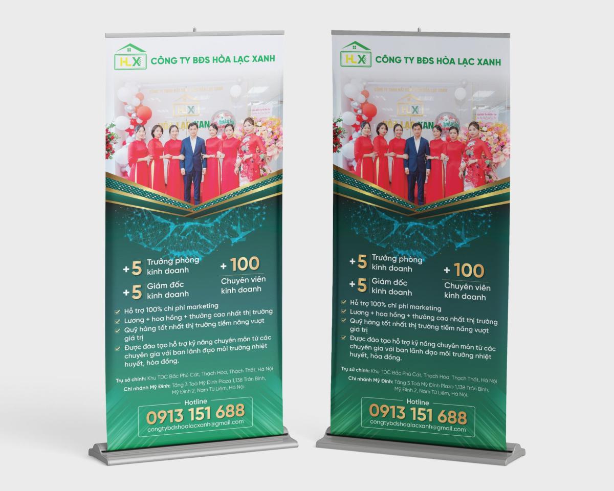 Mẫu standee bất động sản tuyển dụng nhân viên bất động sản