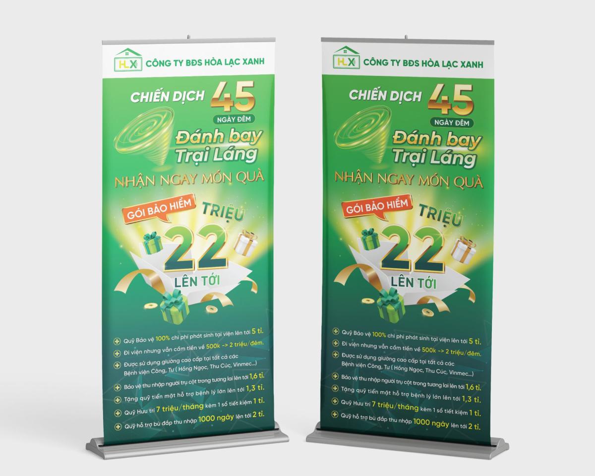 Mẫu standee bất động sản ưu đãi quà tặng siêu khủng