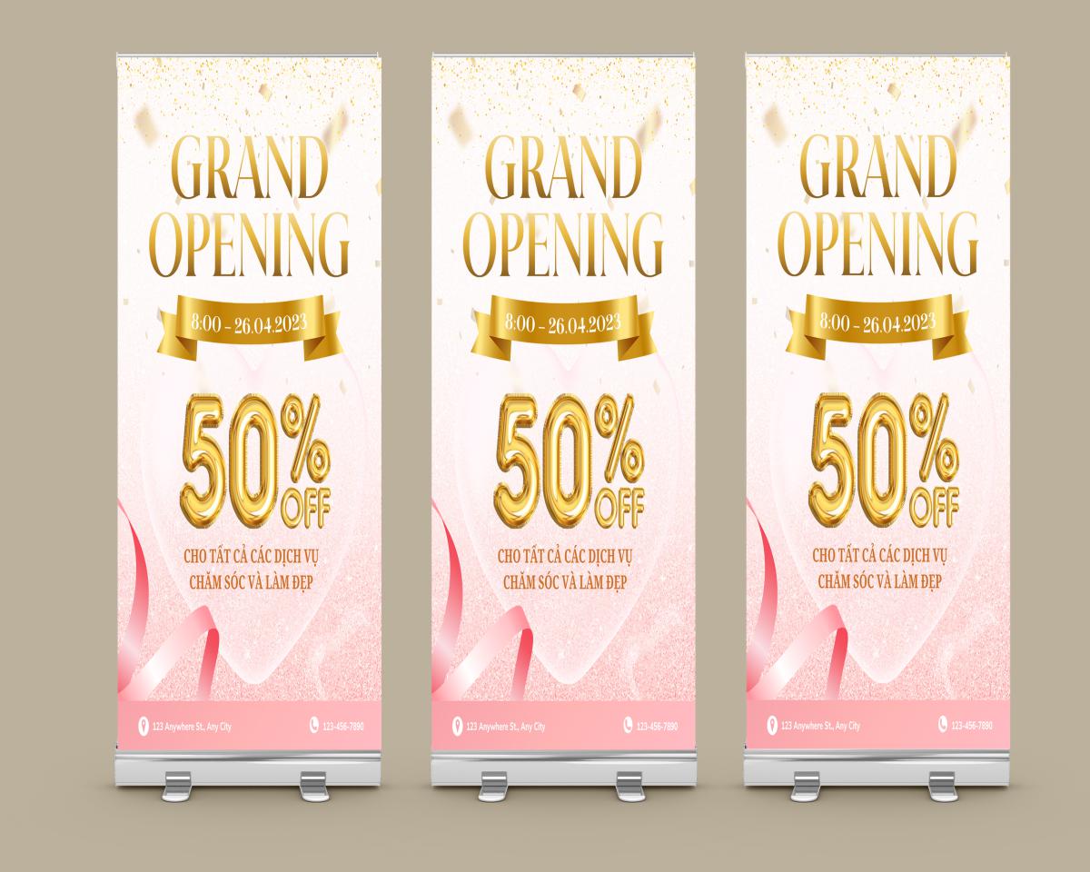 mẫu standee khai trương spa đẹp
