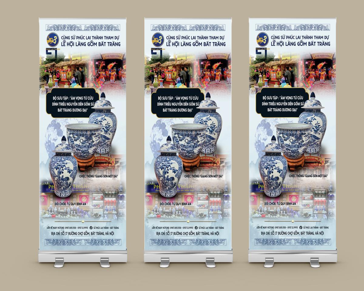 standee hội thảo triển lãm gốm sứ Bát Tràng