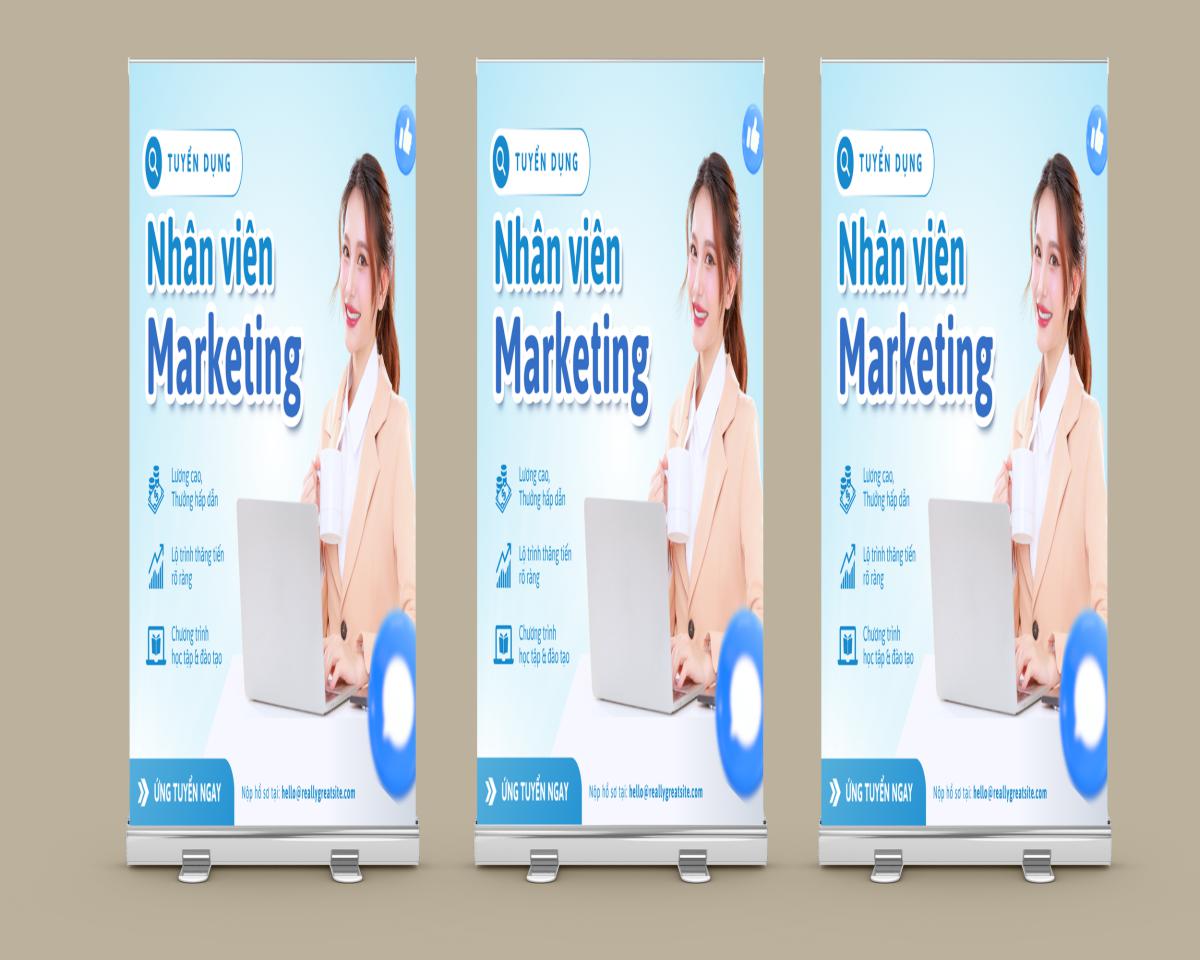 Mẫu standee tuyển dụng nhân viên marketing standee tuyển dụng nhân viên marketing