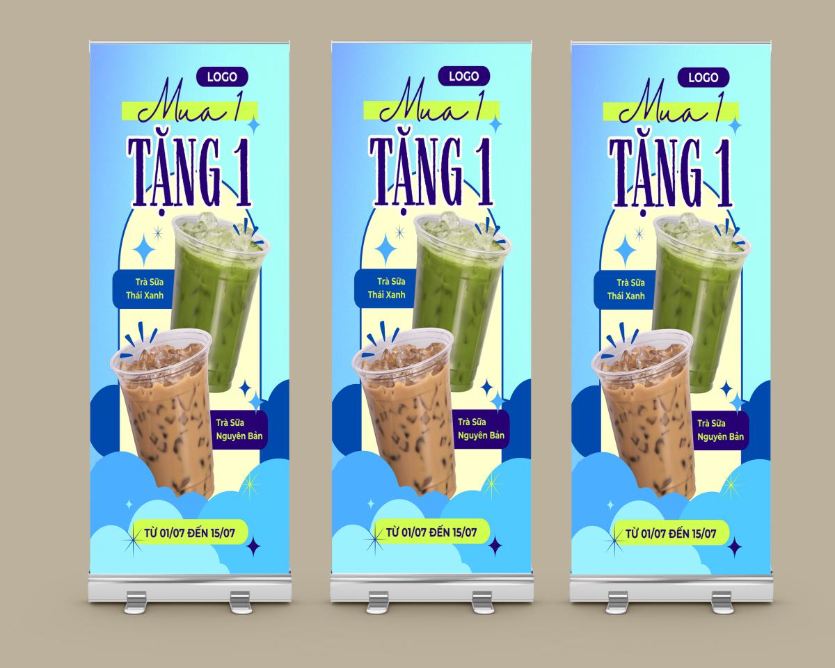 standee giới thiệu sản phẩm trà sữa quà tặng