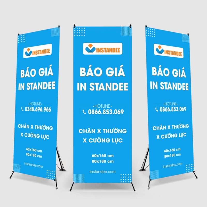 Giá in standee chân X