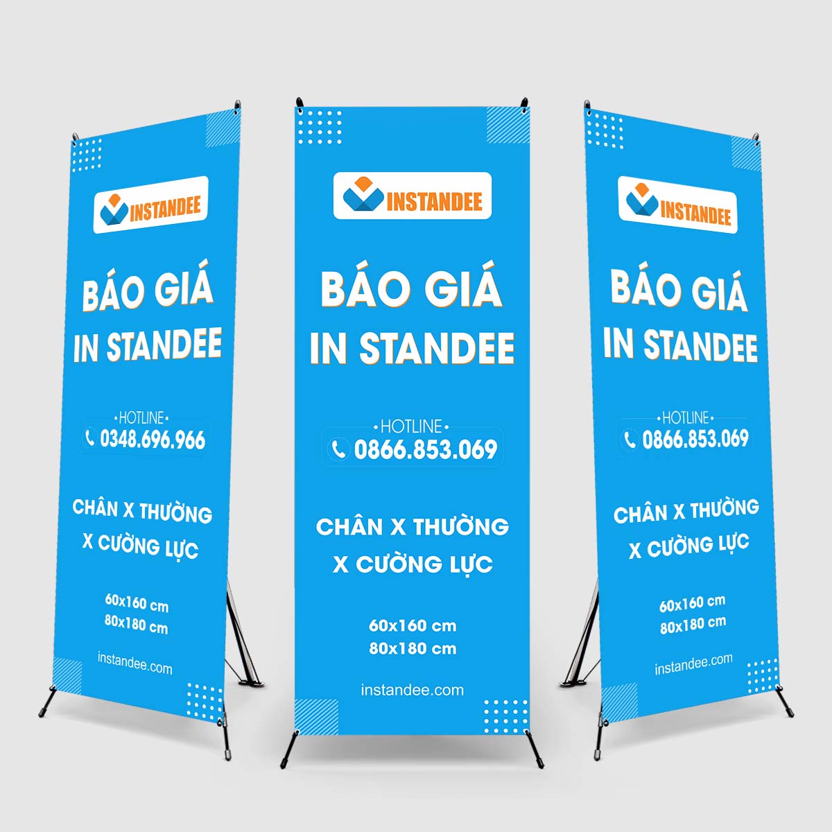 Giá in standee chân X