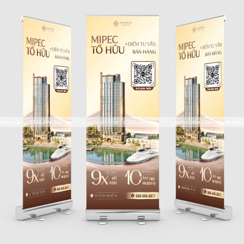 In standee cuốn mở bán dự án bất động sản MIPEC Tố Hữu