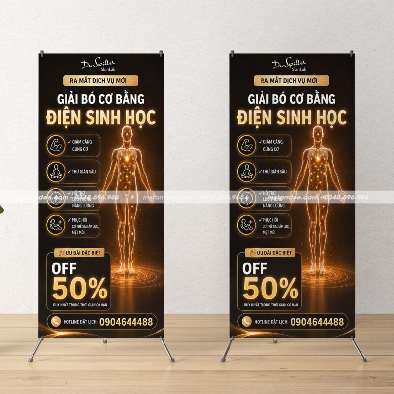 In standee chân X cho Dr. Spiller Skinlab