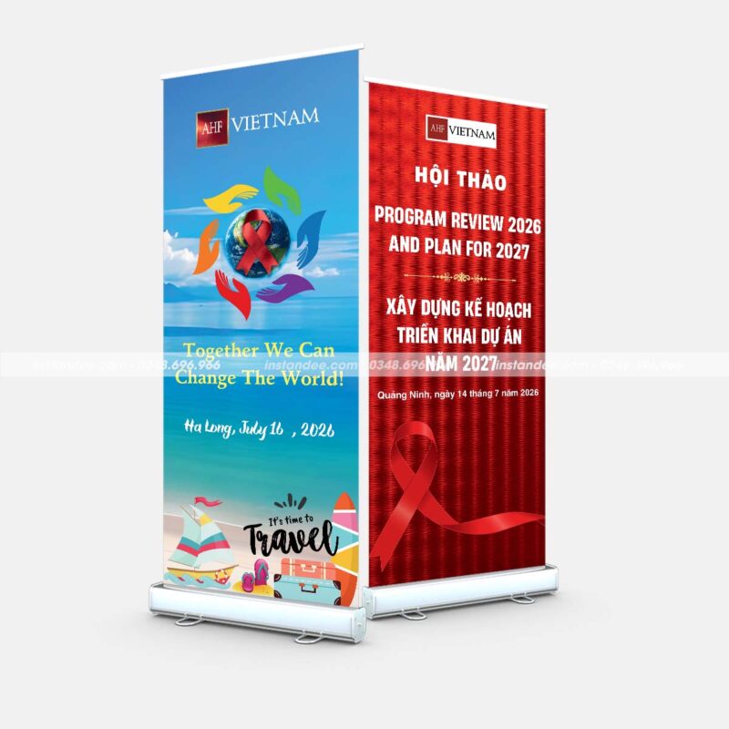 In standee cuốn cho hội thảo AHF Vietnam